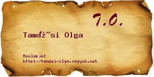 Tamási Olga névjegykártya